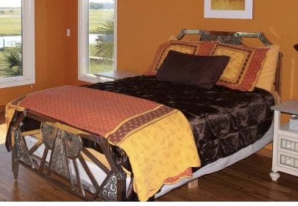 Full size chrome Art Deco bed