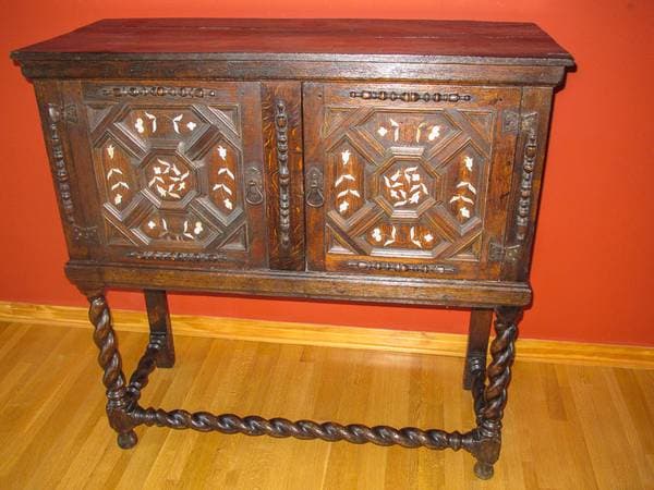 Antique Oak Cabinet on Stand